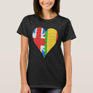 British Malian Flag Heart T-Shirt