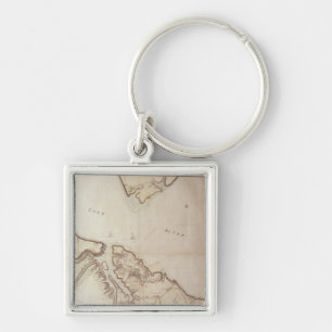 British map of the Siege of Yorktown, 1781 Keychain