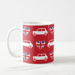 British Mini Cooper Hearts - Red Coffee Mug