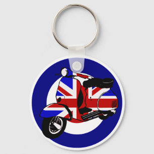 British mod scooter on target keychain