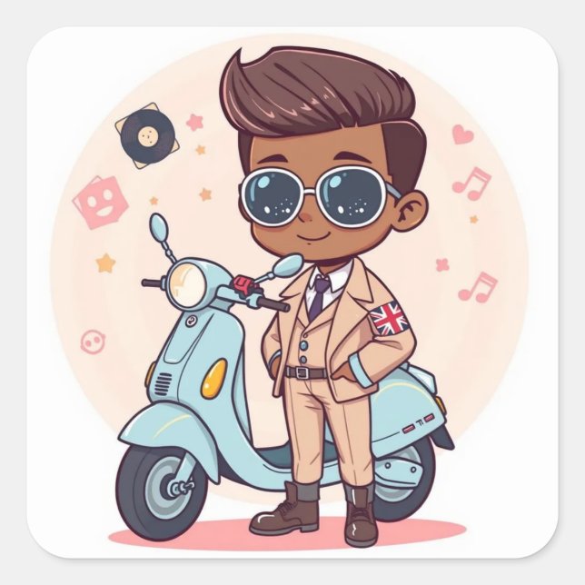 British Mod Square Sticker (Front)