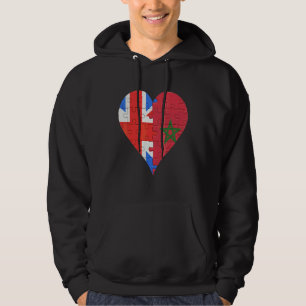 British Moroccan Flag Heart Hoodie