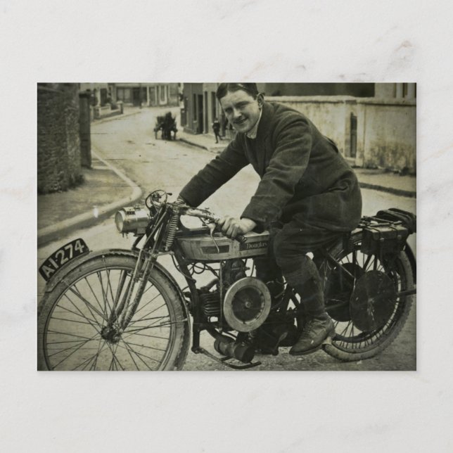 British Motorcycle Vintage Early 1900s Postcard (Front)