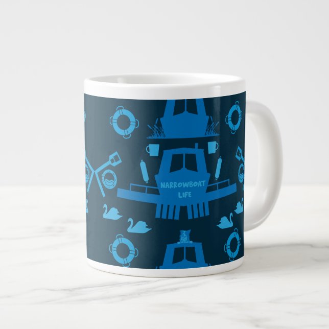 British Narrowboat Gifts Large Coffee Mug (Front Right)
