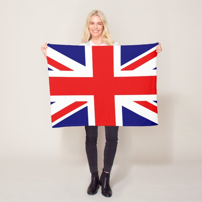 British National Flag - Union Jack  Fleece Blanket (In Situ)