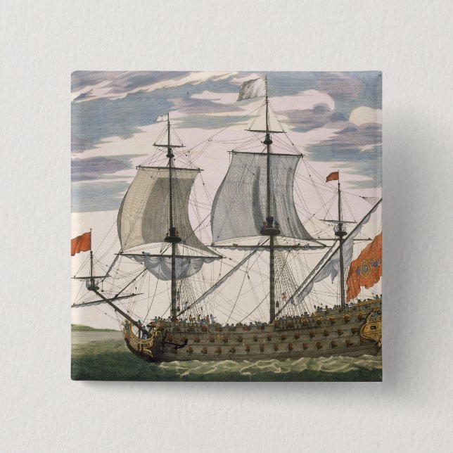 British Navy: a first-rate ship flying the White E 2 Inch Square Button (Front)