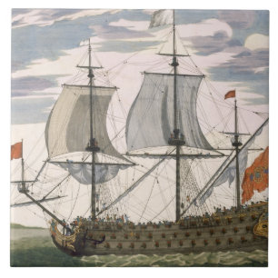 British Navy: a first-rate ship flying the White E Tile