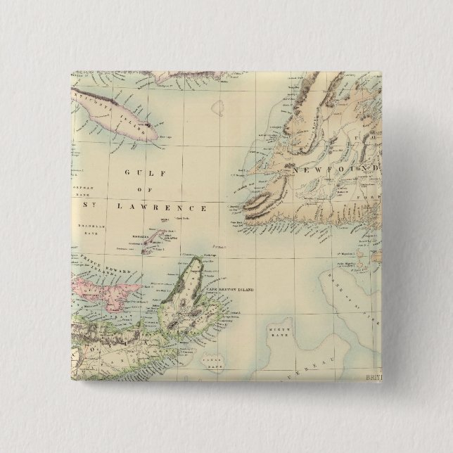British North America 3 2 Inch Square Button (Front)