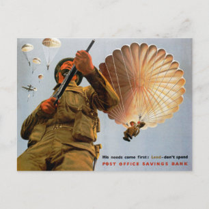 British Paratrooper ~ His Needs Come First Postcard