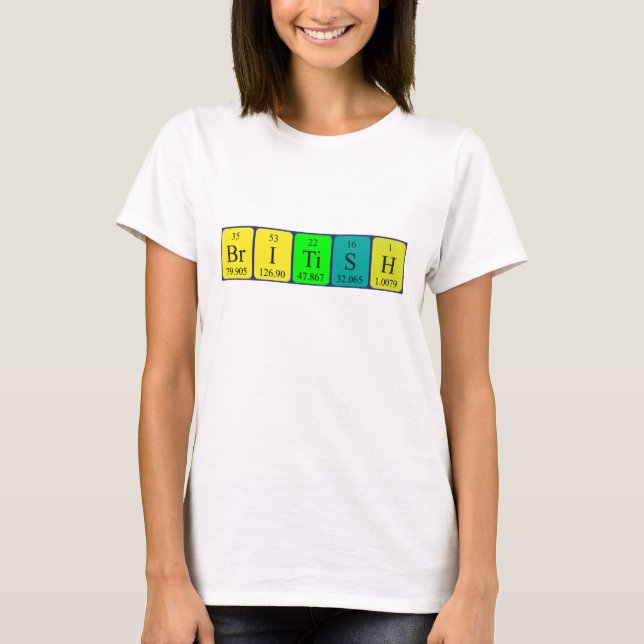 British periodic table patriotic shirt (Front)