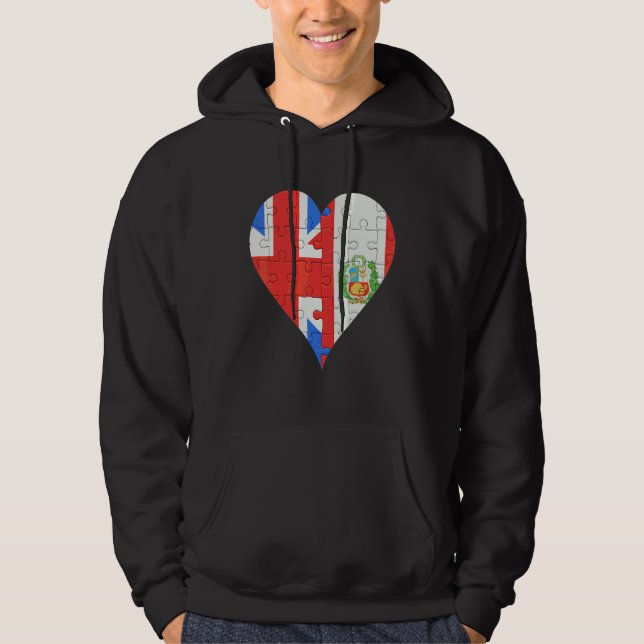 British Peruvian Flag Heart Hoodie (Front)