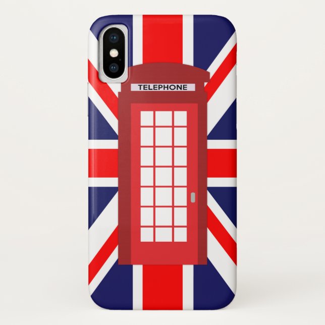 British phone box Union Jack flag Case-Mate iPhone Case (Back)