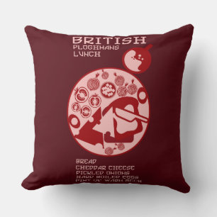 British Ploughmans Pub lunch Throw Pillow