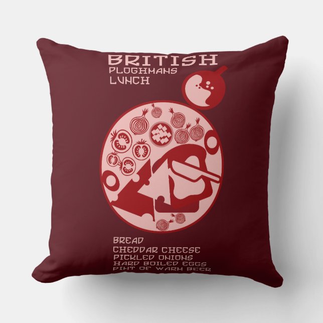 British Ploughmans Pub lunch Throw Pillow (Front)