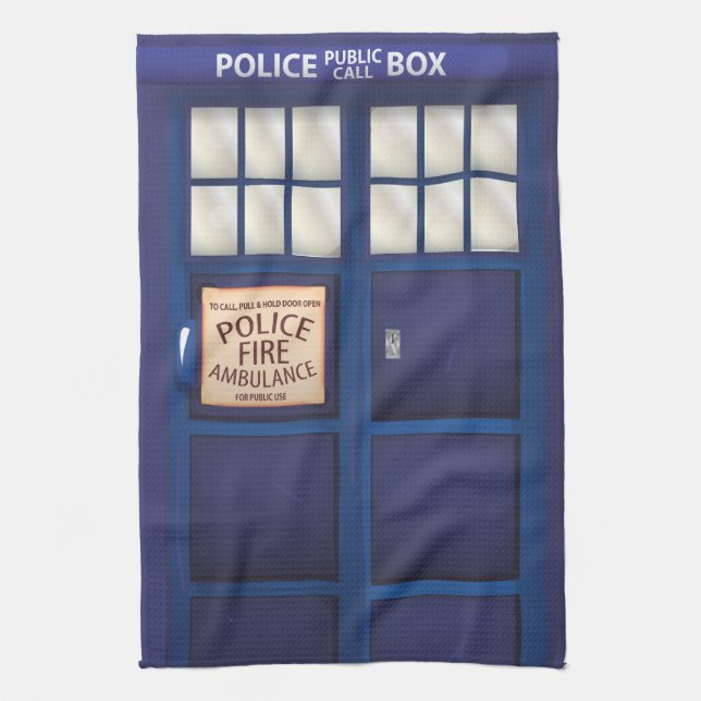 British Police Box Kitchen Towel (Vertical)