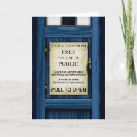 British Police Call Box Sign Greetings Card 2