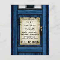 British Police Public Call Box Sign Art Postcard