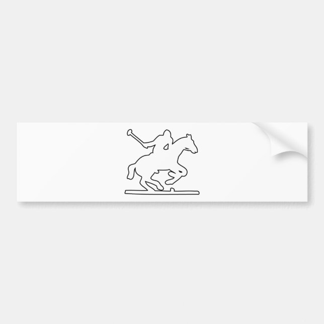 British Polo Sport Horse Player Silhouette Ponies Bumper Sticker (Front)