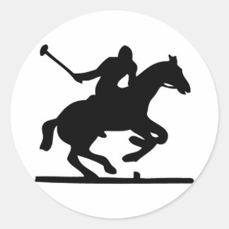 British Polo Sport Horse Player Silhouette Ponies Classic Round Sticker