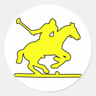 British Polo Sport Horse Player Silhouette Ponies Classic Round Sticker