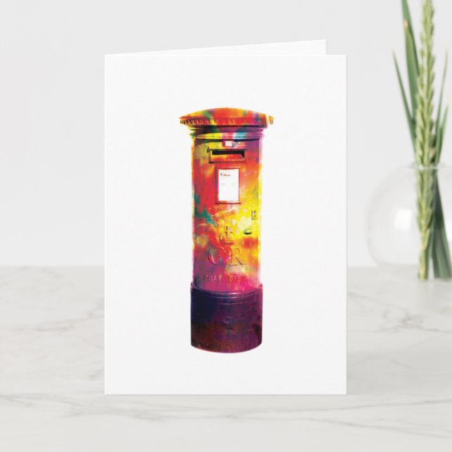 British Post Box - Abstract Greetings Card (Front)