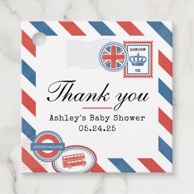 British Postcard Favour Tag (Front)
