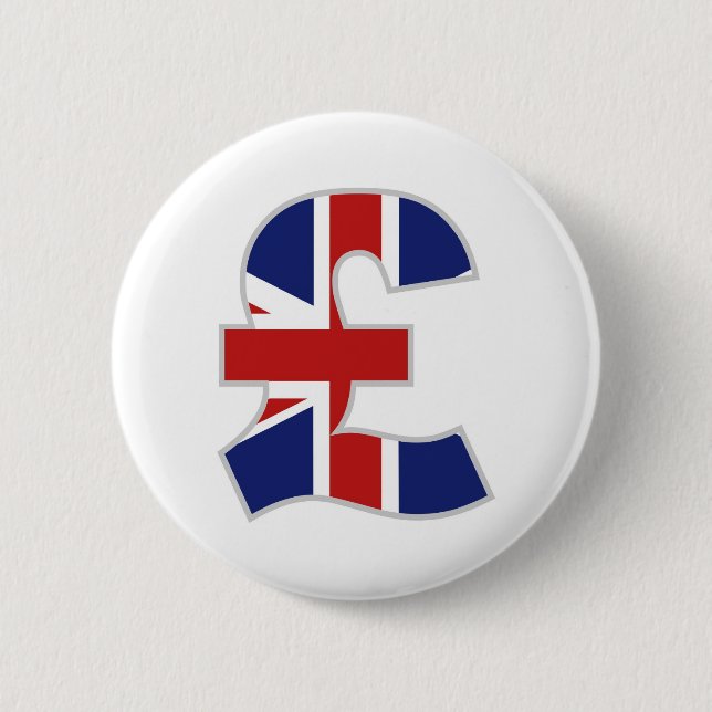 British Pound 2 Inch Round Button (Front)