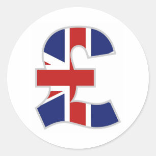 British Pound Classic Round Sticker