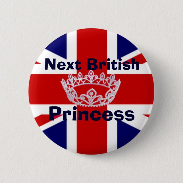 British Princess Crown Pin Button (Front)