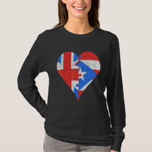 British Puerto Rican Flag Heart T-Shirt