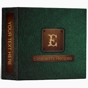 British Racing Green Leather Elegant Monogram Binder