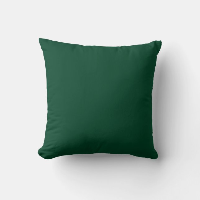 British Racing Green Solid Colour Throw Pillow (Front)