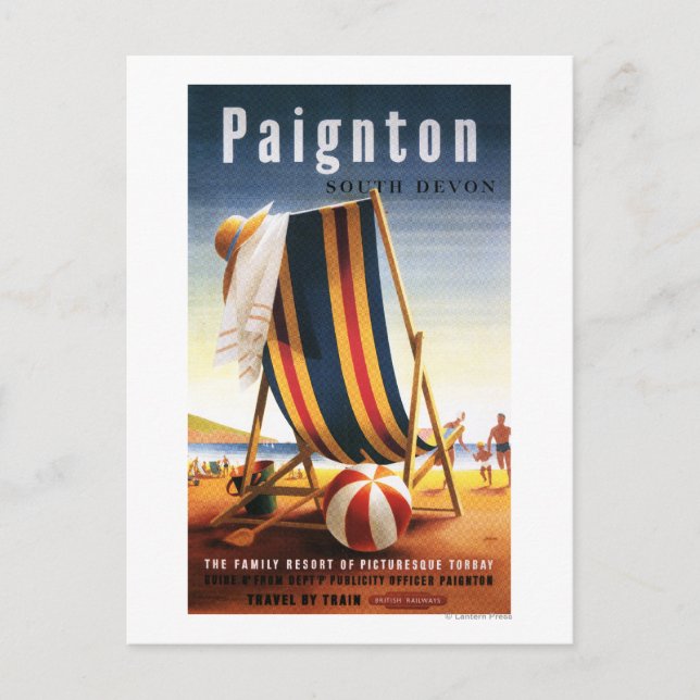 British Railways Beach Chair and Ball Poster Postcard (Front)