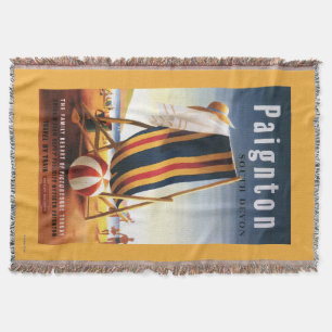 British Railways Beach Chair and Ball Poster Throw Blanket