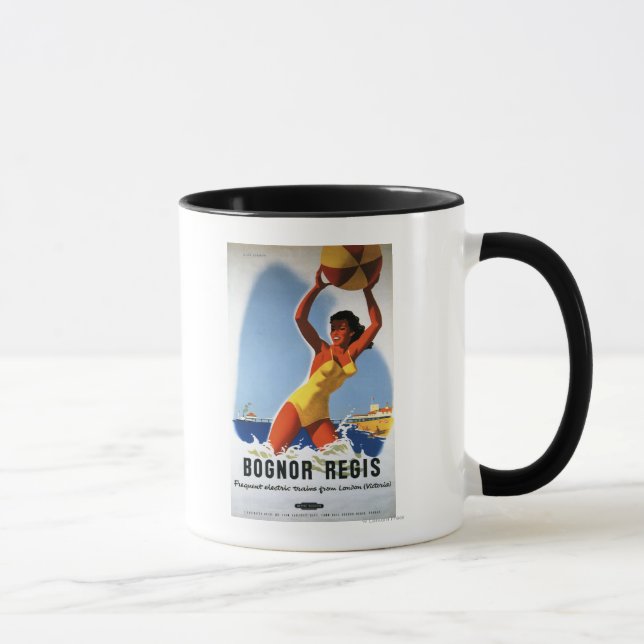 British Railways Girl and Beachball Poster Mug (Right)