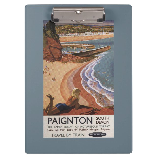 British Railways Girl Looking over a Cliff Clipboard (Front)