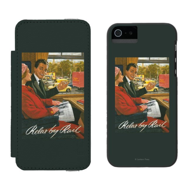 British Railways Relax by Rail Poster Incipio iPhone Wallet Case (Side by Side)