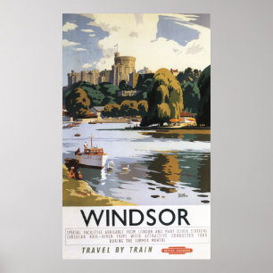 British Railways Windsor Castle Thames Poster