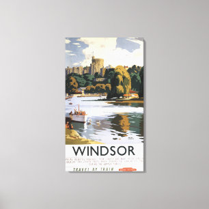 British Railways Windsor Castle Thames Poster Canvas Print