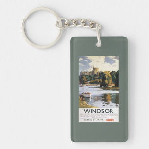 British Railways Windsor Castle Thames Poster Keychain