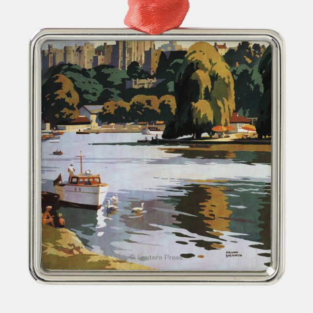 British Railways Windsor Castle Thames Poster Metal Ornament (Front)