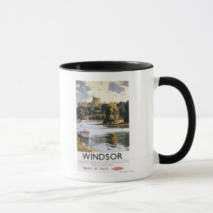 British Railways Windsor Castle Thames Poster Mug