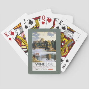 British Railways Windsor Castle Thames Poster Playing Cards