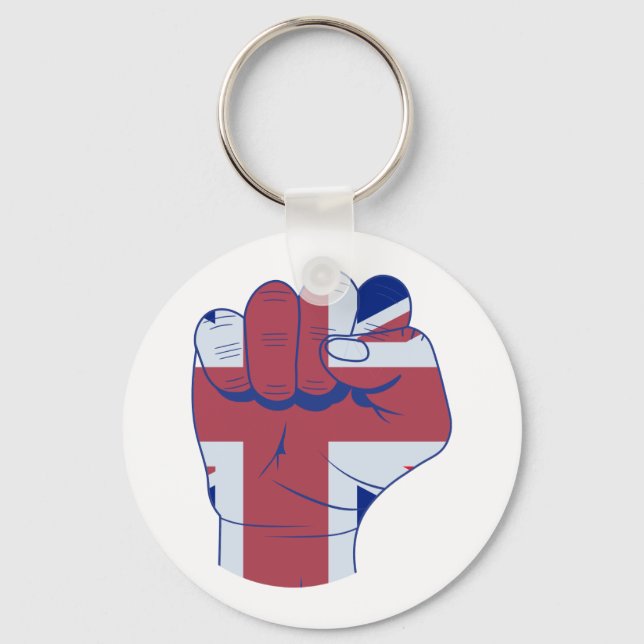 British Raised Fist Keychain (Front)