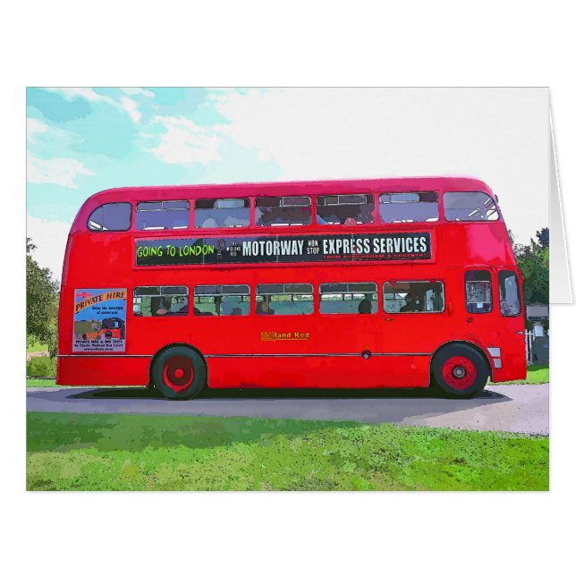 BRITISH RED BUS CARD (Front Horizontal)