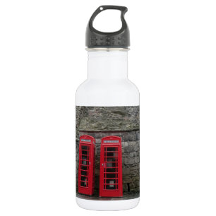 British Red Phone Boxes at Edinburgh Castle 532 Ml Water Bottle