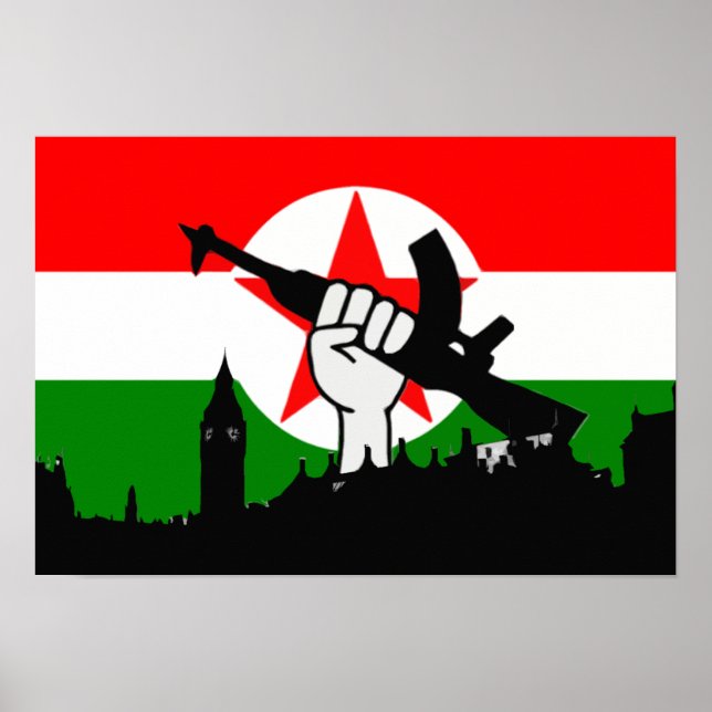 British Republican Fighters Flag above Parliament Poster (Front)