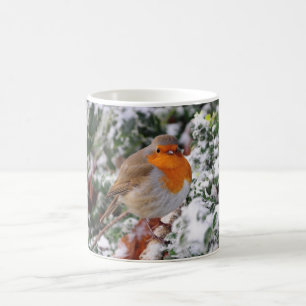 British robin redbreast coffee mug