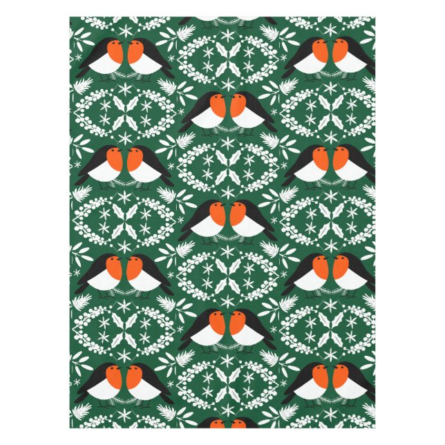 British Robin Redbreast Tablecloth (Front)