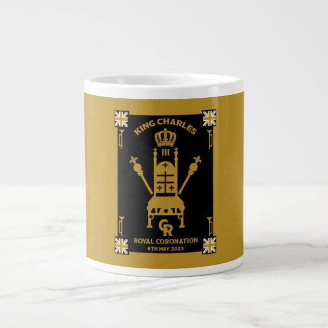British Royal Coronation King Charles III      Large Coffee Mug (Front)